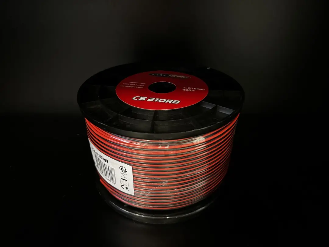 Caliber CS210RB Luidsprekerkabel 2x0,75mm² - 200m - Rood/Zwart