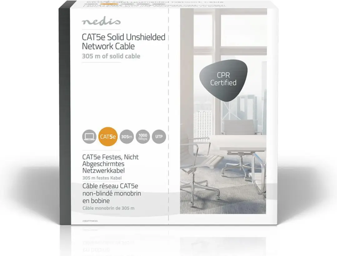 Nedis CAT5e Netwerk Kabel Rol 305m - Grijs