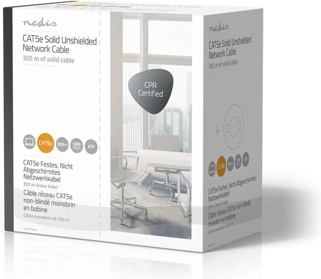 Nedis CAT5e Netwerk Kabel Rol 305m - Grijs