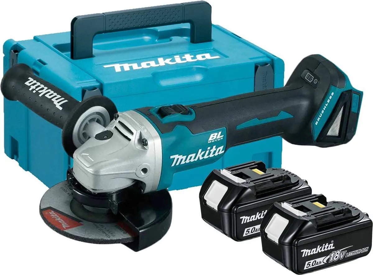 Makita DGA506RTJ Haakse Slijper 18V - 2x 5,0Ah Accu - afbeelding 6 van 6