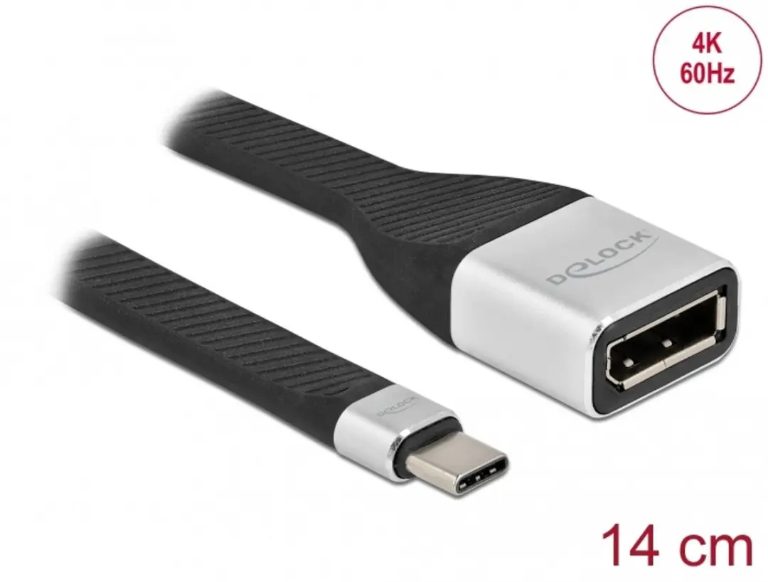 Delock USB Type-C naar DisplayPort Kabel 4K 60Hz 14cm