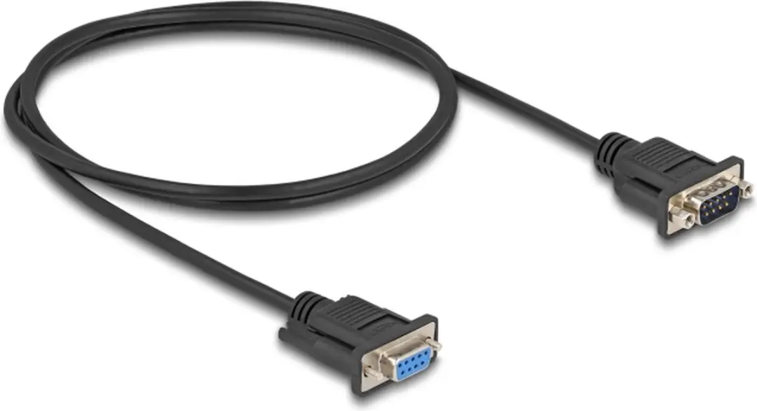 Delock RS-232 D-Sub9 Kabel - 1m - Zwart