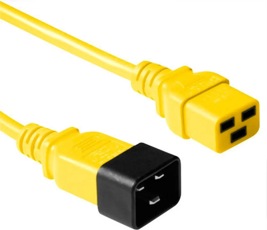ACT AK5100 Netsnoer C19-C20 Geel 0,6m