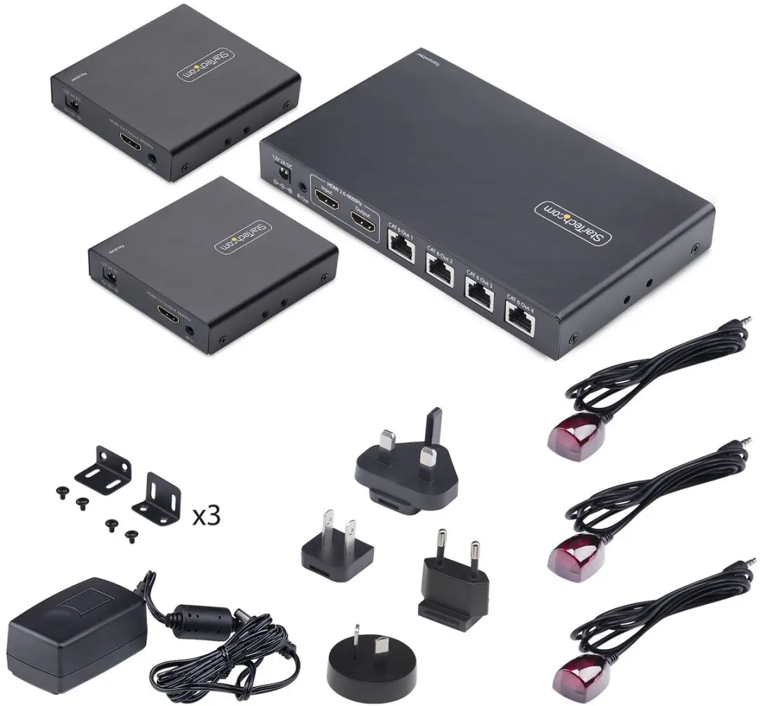 Startech 4K7014IC-EXTEND-HDMI HDMI Extender & Splitter - 4 Poorten - 70m - Zwart