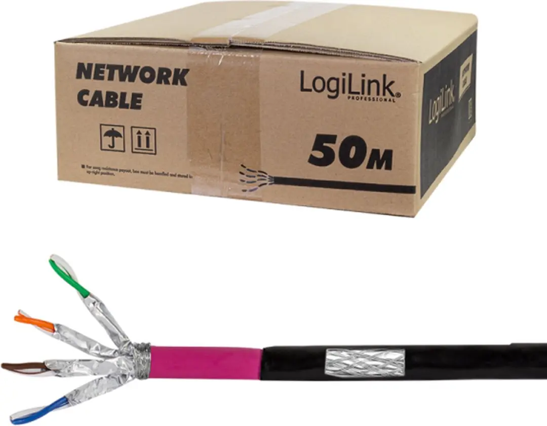 Logilink CAT7 sFTP Grondkabel 50m - Zwart