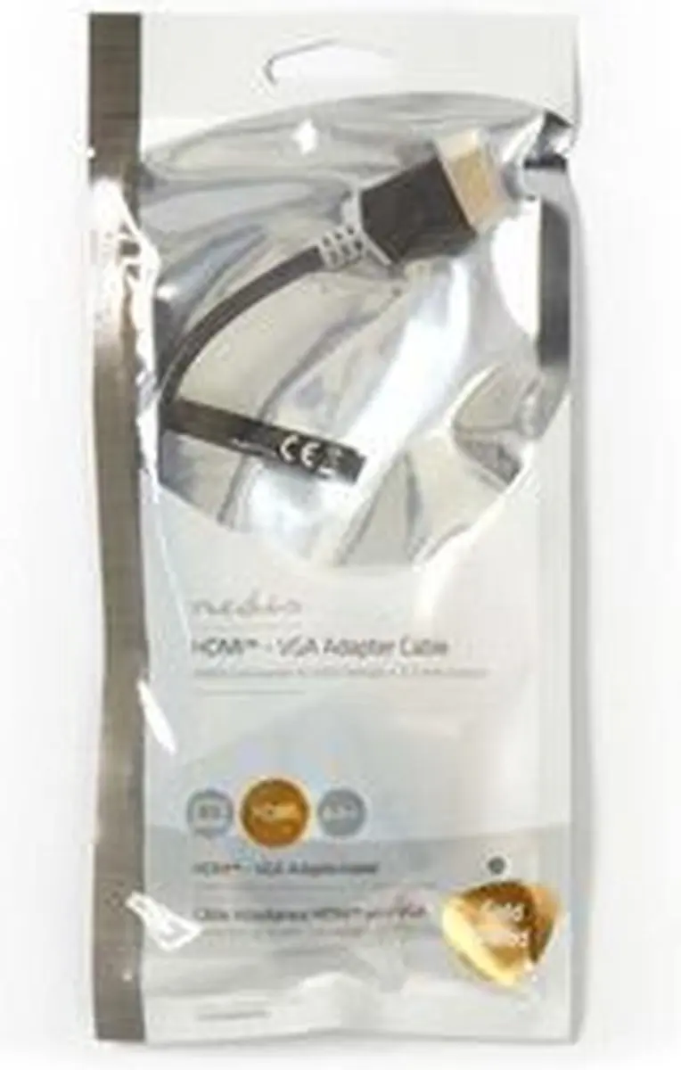 Nedis HDMI naar VGA Kabel 1080p - 0.20m - Verguld - Antraciet