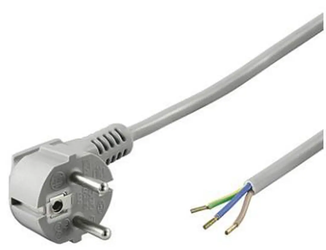 Goobay 50082 Beschermende Contactkabel 2m - 3x0.75mm² - Grijs
