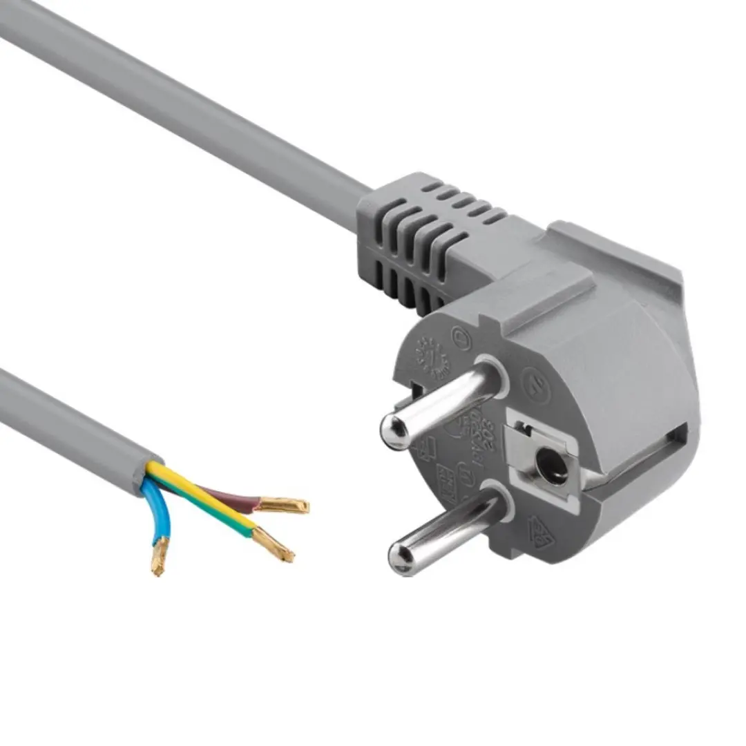 Goobay 50082 Beschermende Contactkabel 2m - 3x0.75mm² - Grijs