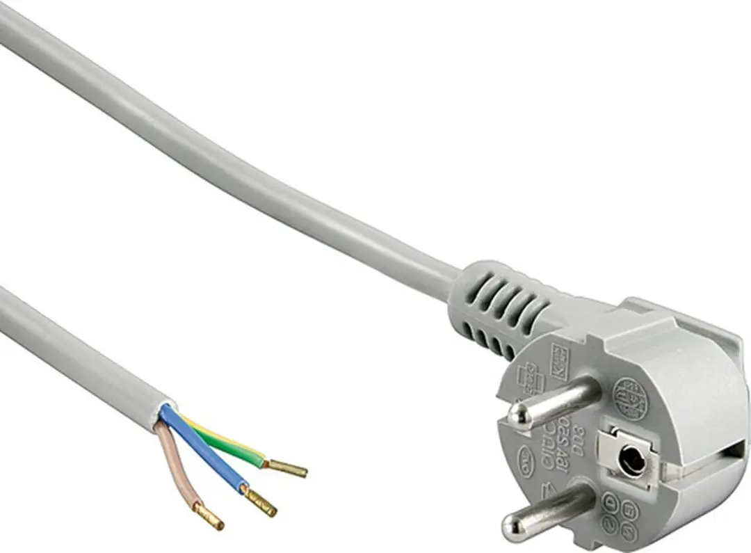 Goobay 50082 Beschermende Contactkabel 2m - 3x0.75mm² - Grijs