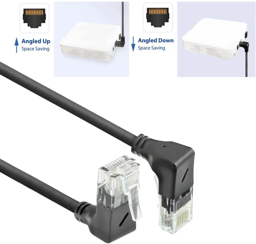 ACT DD7951 U/UTP CAT6A Patchkabel 1,5m - 90° haaks Zwart - afbeelding 6 van 6