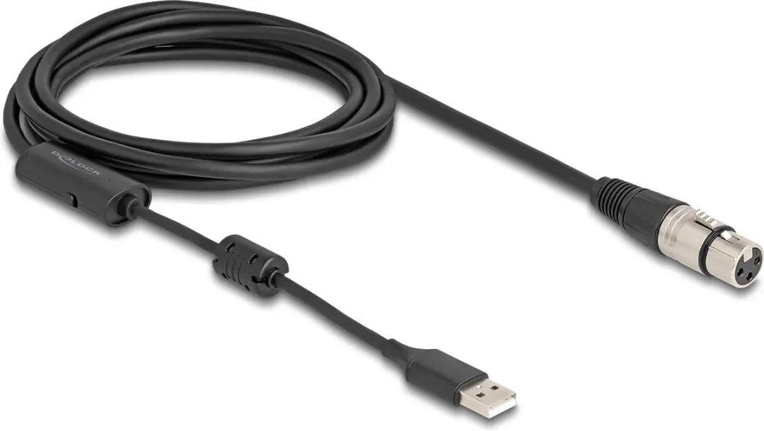 Delock XLR naar USB-A Audio Converter Kabel 3m