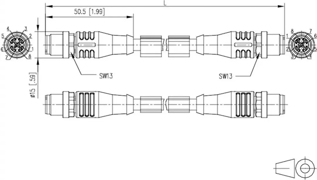 Metz Connect 142M2X11020 M12 Netwerkkabel CAT 6A S/FTP 2m - Groen