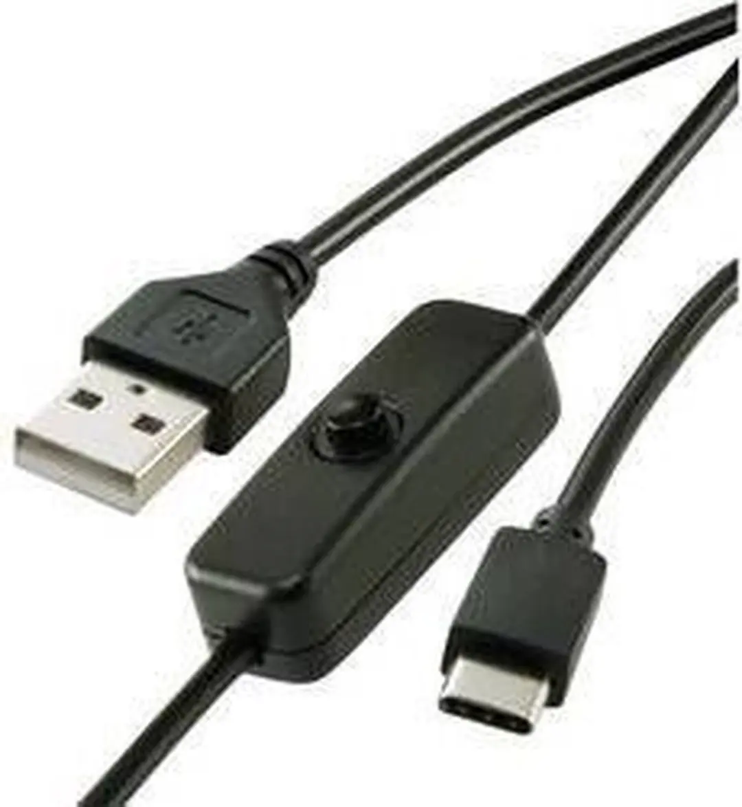 Renkforce Stroomkabel Raspberry Pi USB-A/USB-C 1m - Zwart