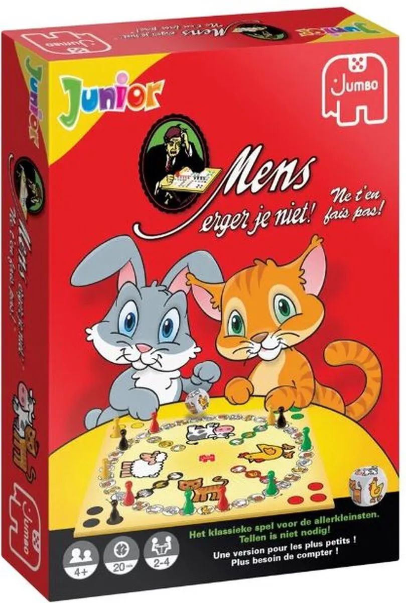 Mens erger je niet junior, Gezelschapsspel, Mens erg je niet, Junior spel, Kinder mens erger je niet, Jumbo
