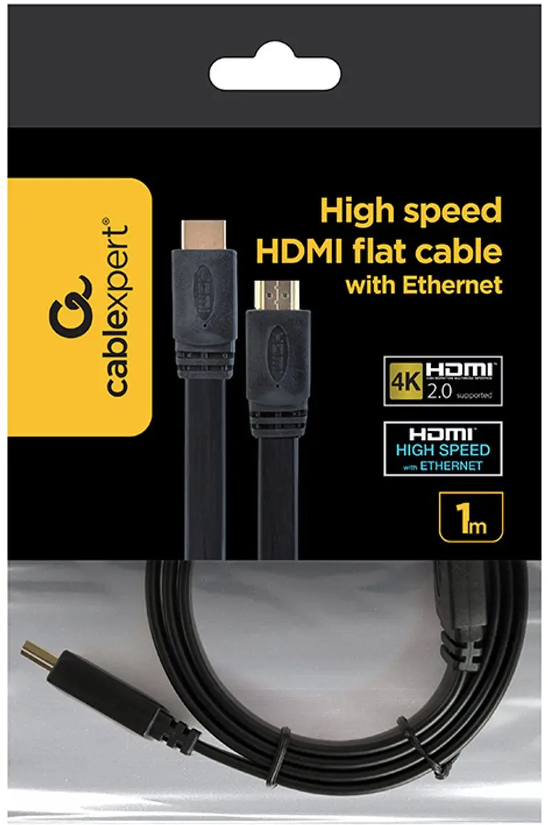 Gembird CablExpert CC-HDMI4F-1M HDMI-kabel 1.4/2.0 - 1m - Zwart - afbeelding 6 van 6