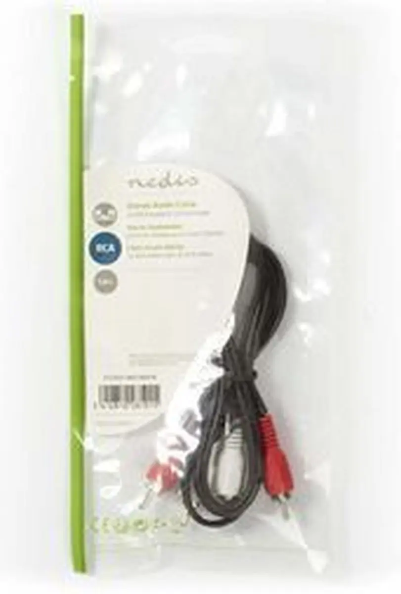Nedis Stereo-Audiokabel CAGL24200BK10 - 2x RCA Male - 1m - Zwart