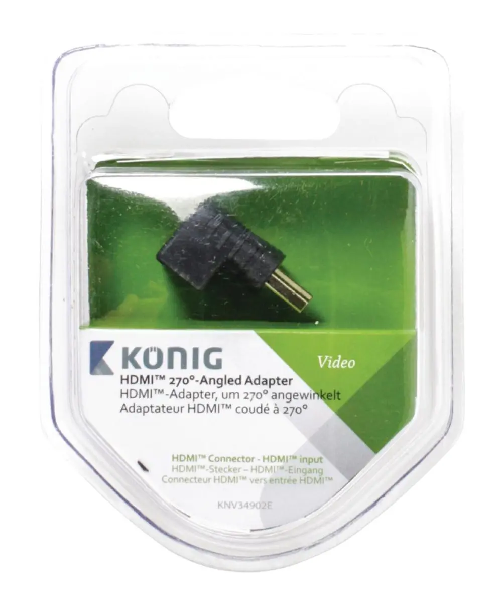 Konig HDMI 270° Haaks Adapter KNV34902E - 2 Stuks - Zwart