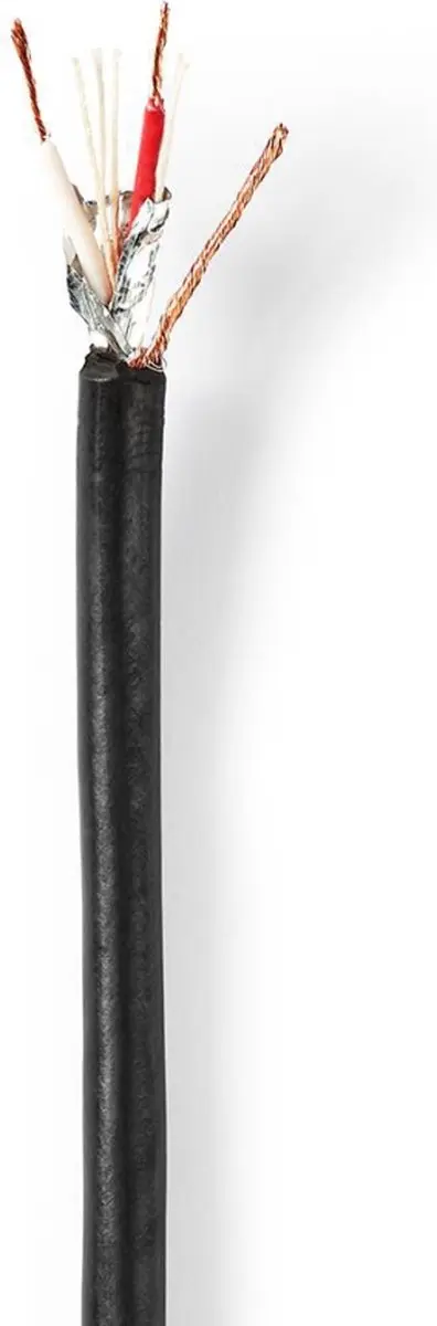 Nedis Microfoonkabel CABR1525BK1000 - 2x0.25mm² - 100m - Zwart