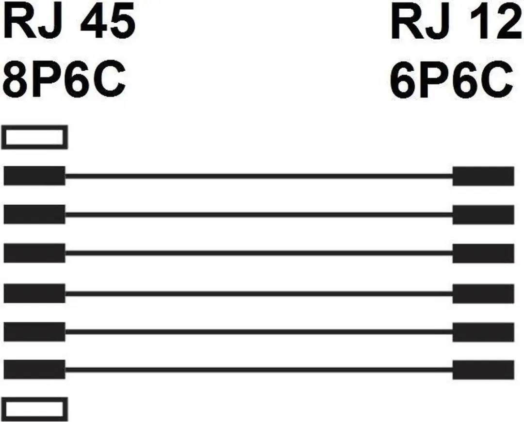 InLine ISDN Kabel RJ12-RJ45 6m - Zwart