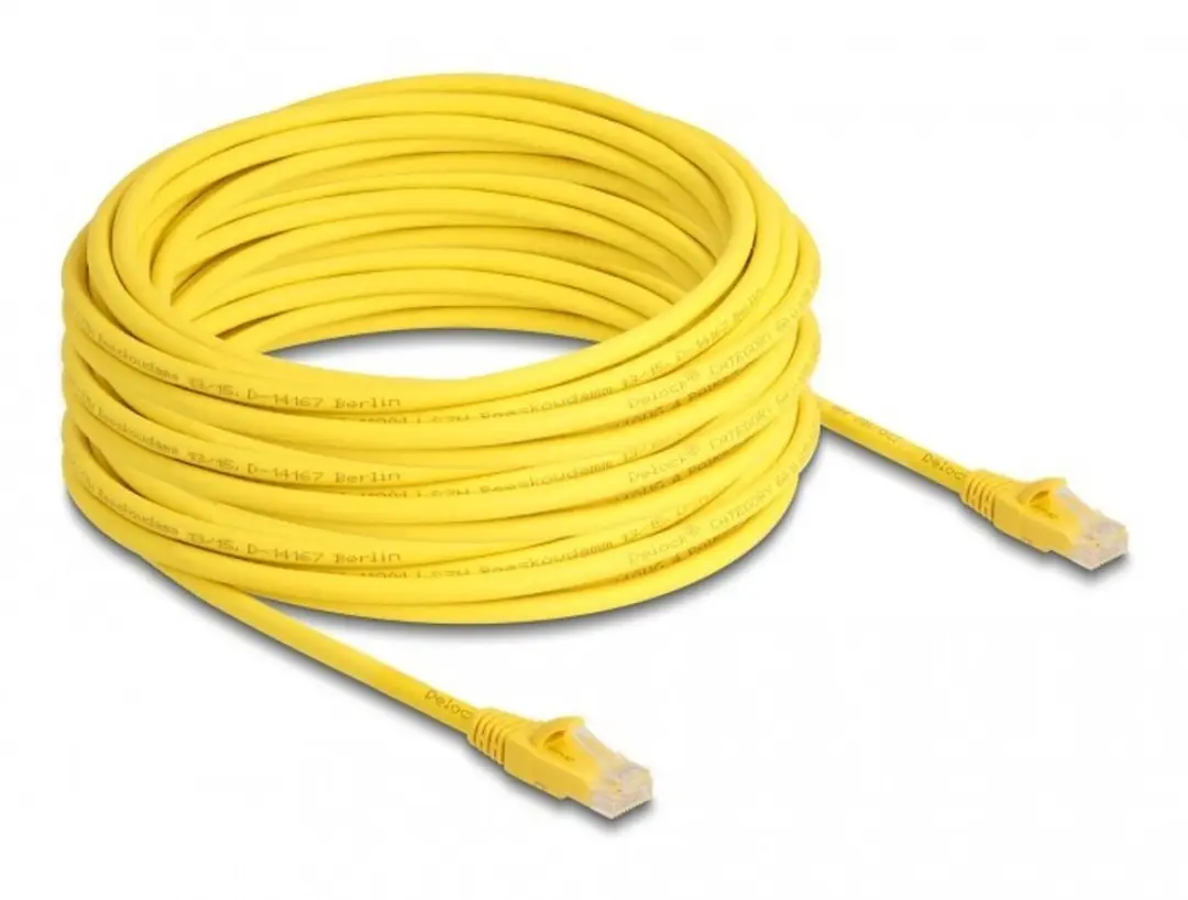 Delock RJ45 Cat.6A Kabel 15m - Geel