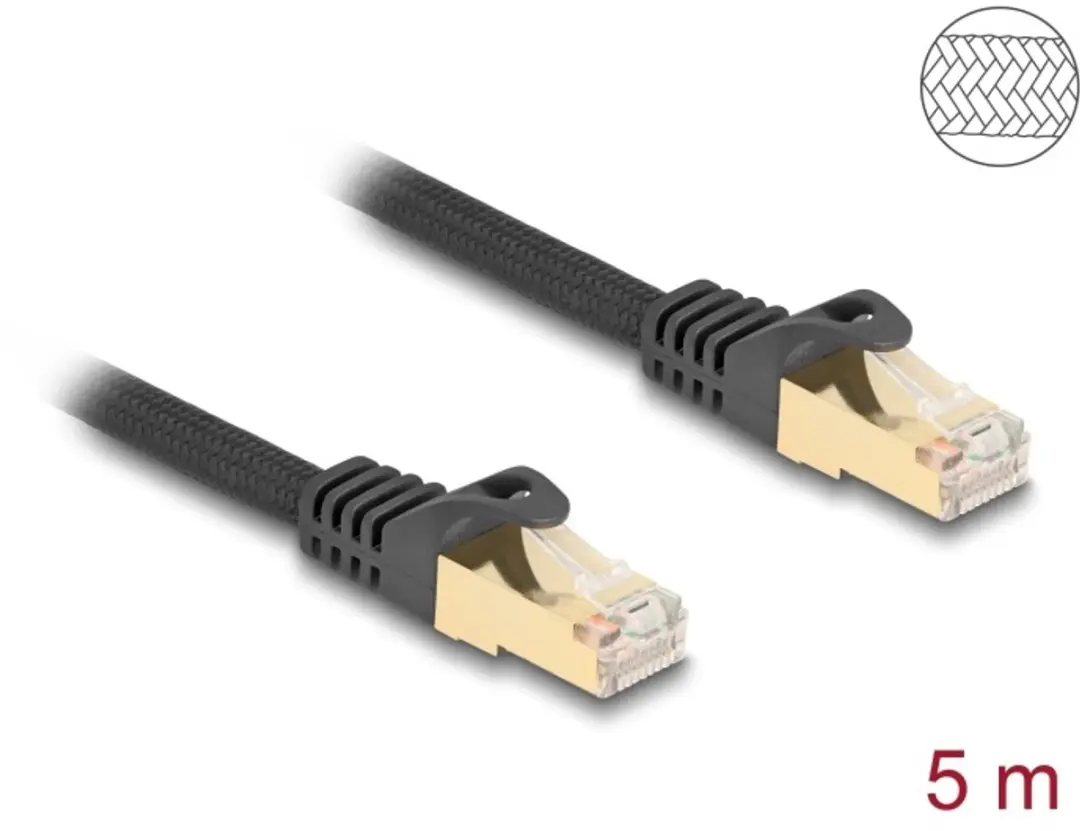 Delock Cat.6A U/FTP RJ45 Kabel 5m - Zwart