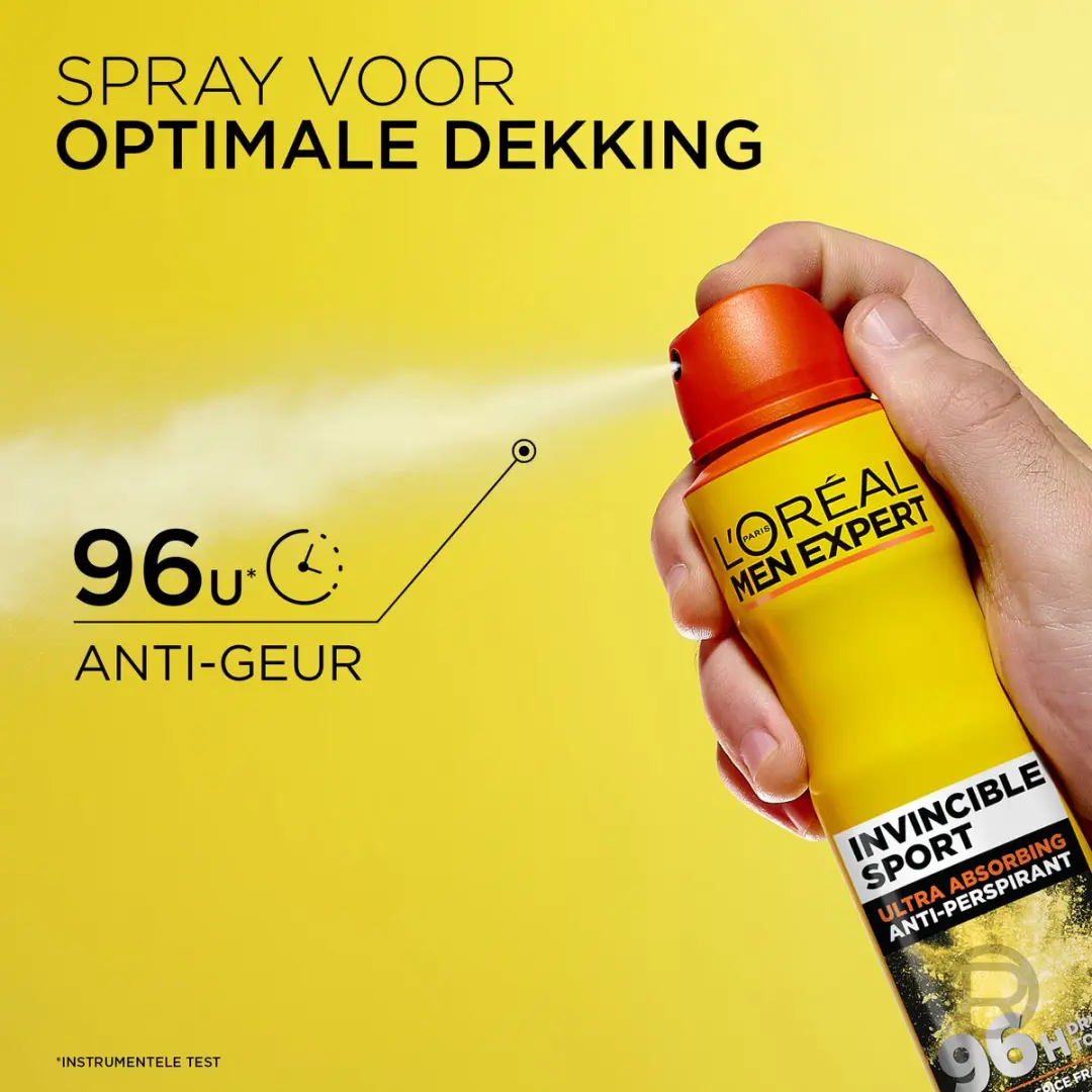 L'Oréal Paris Men Expert Invincible Deo Spray 150ml - 96u Alcoholvrij
