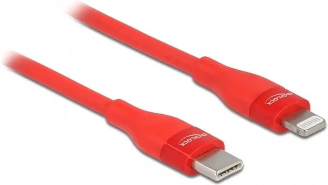 Delock USB-C naar Lightning Kabel 2m - Rood