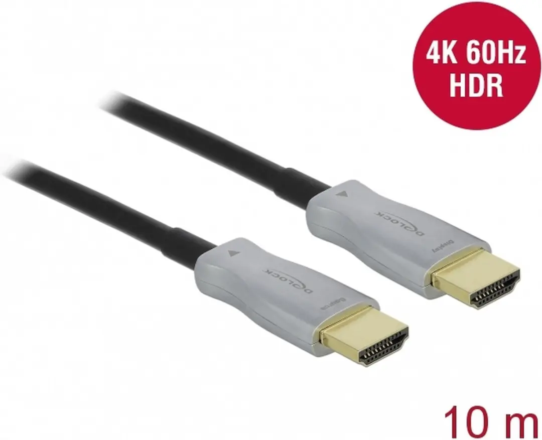 Delock HDMI Active Optical Kabel 4K 60Hz 10m - Zwart