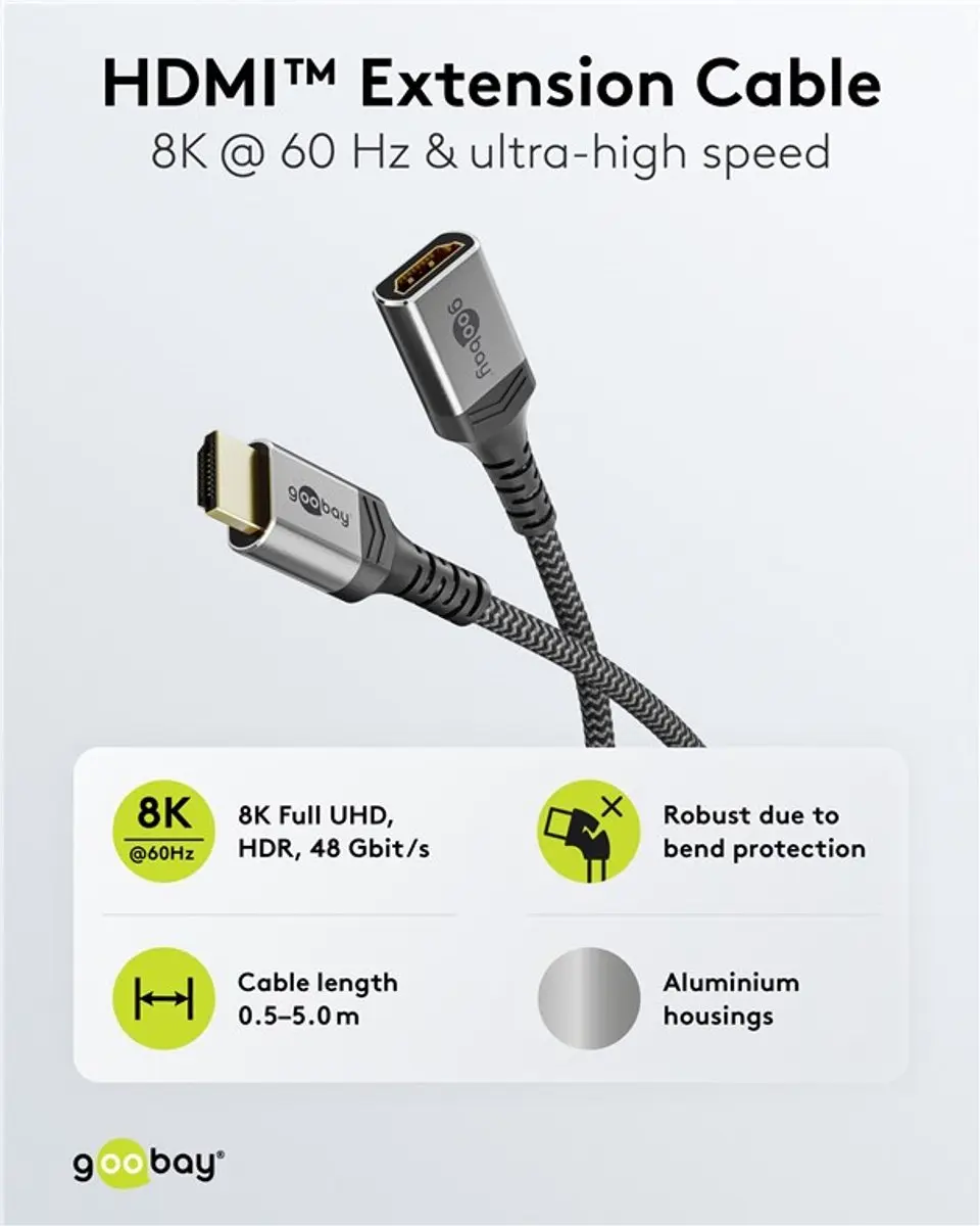 Goobay Ultra High Speed HDMI Verlengkabel 8K/60Hz - Zwart