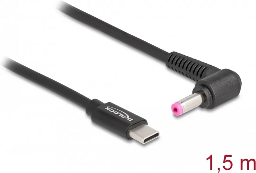 Delock USB-C naar HP/Compaq Notebook Laadkabel 1,5m - 4,8x1,7mm - Zwart