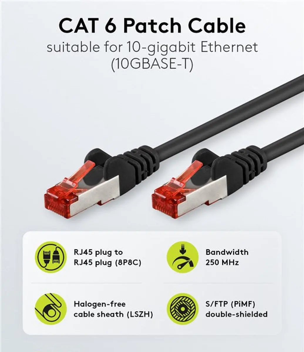 Goobay 1168701 Cat 6 UTP-kabel RJ45 50m - Zwart