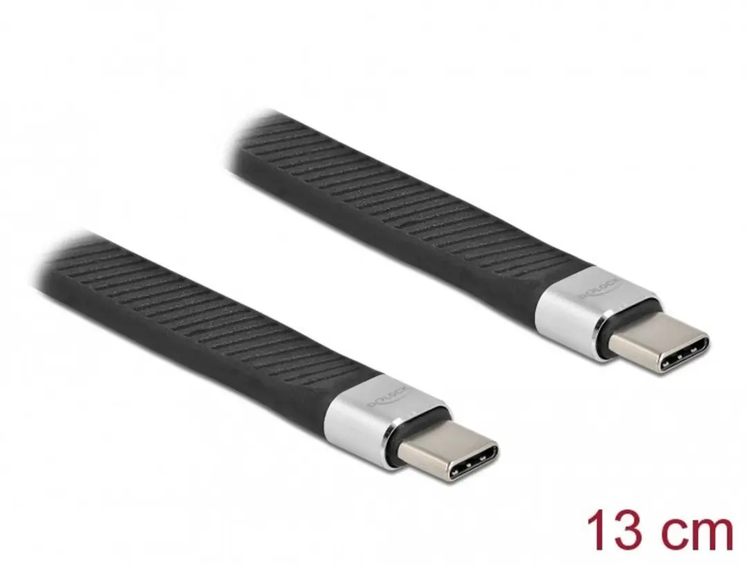 Delock USB-C naar USB-C Siliconen Kabel 86939 - 10Gbit/s PD 20V/5A 8K30Hz - Zwart