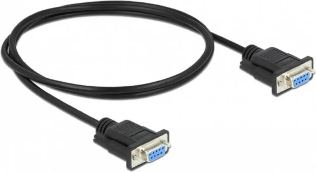 Delock RS-232 D-Sub9 Female-Female Null Modem Kabel 1m - Zwart