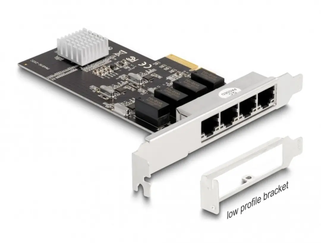 Delock PCIe x4 4x Gigabit LAN Kaart RTL8111