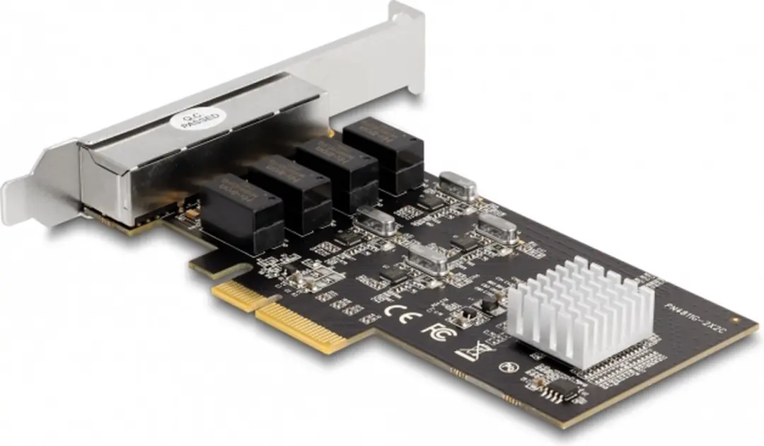 Delock PCIe x4 4x Gigabit LAN Kaart RTL8111 - Zilver