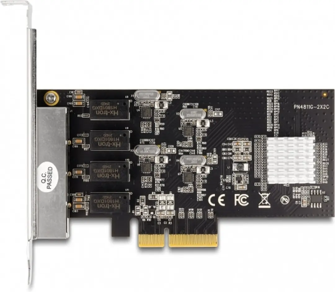 Delock PCIe x4 4x Gigabit LAN Kaart RTL8111 - Zilver