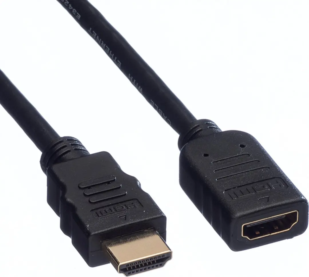 Value HDMI High Speed Kabel M-F 1,5m - Netwerk - Zwart