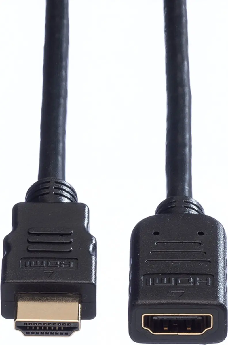 Value HDMI High Speed Kabel M-F 1,5m - Netwerk - Zwart