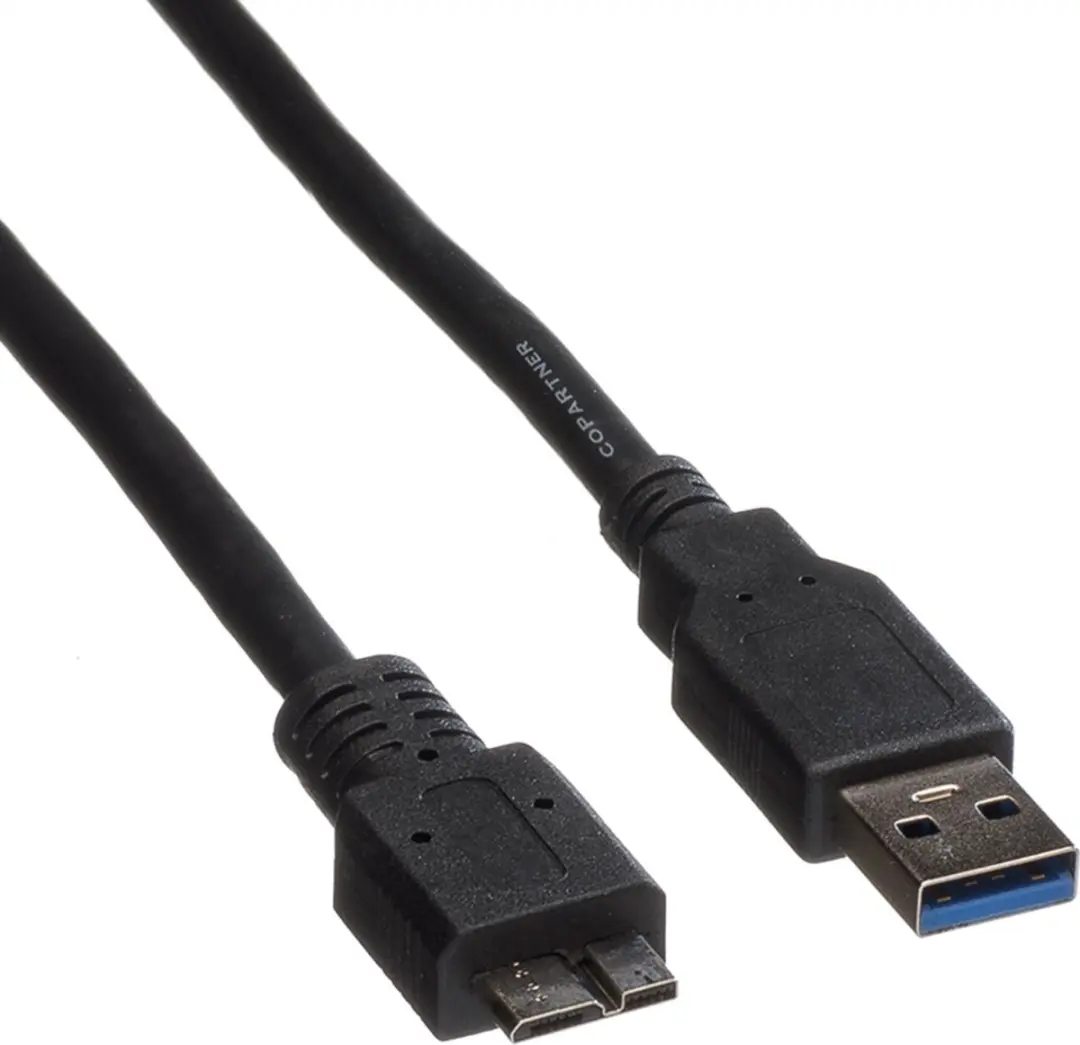 Roline USB 3.2 Gen 1 A naar Micro-B Kabel 2m - Zwart