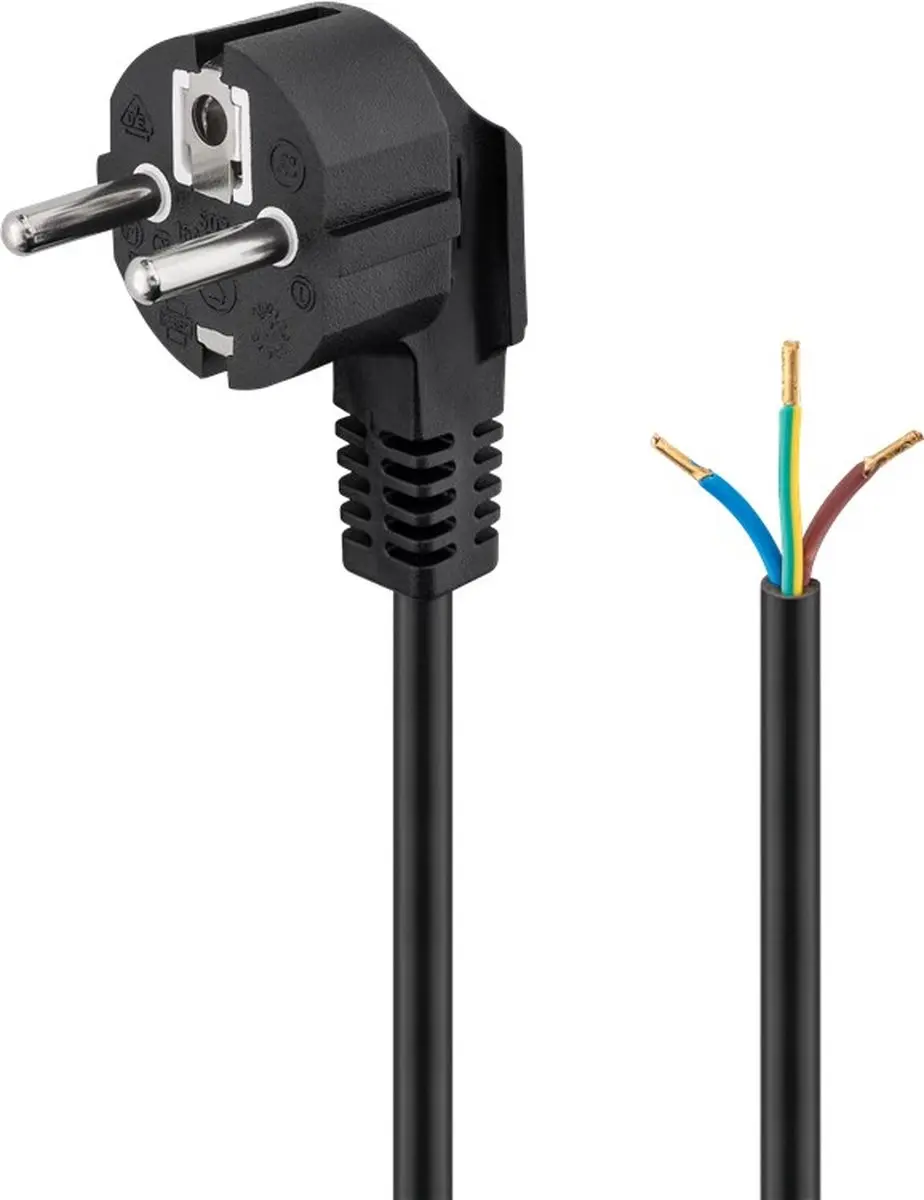 Goobay CEE 7/7 Haaks 3x0,75mm Stroomkabel - 2m - 10 Stuks