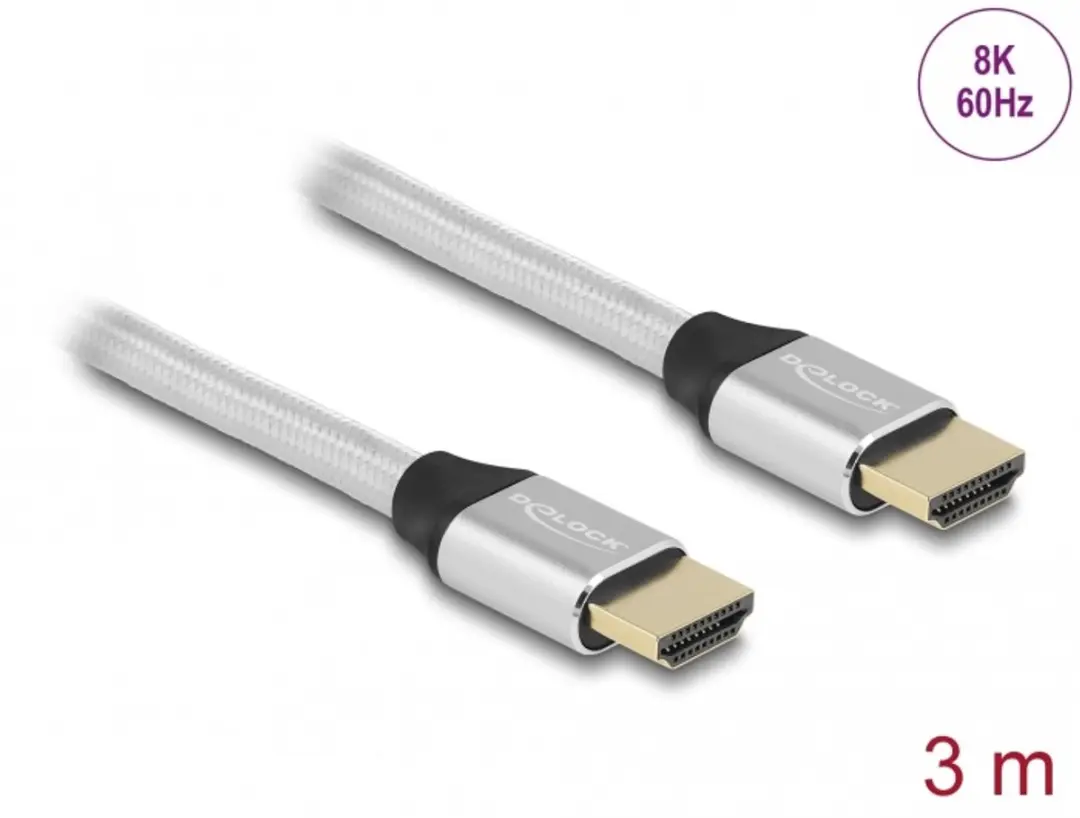Delock HDMI 2.1 Kabel 8K 60Hz HDR - 3m - Zilver