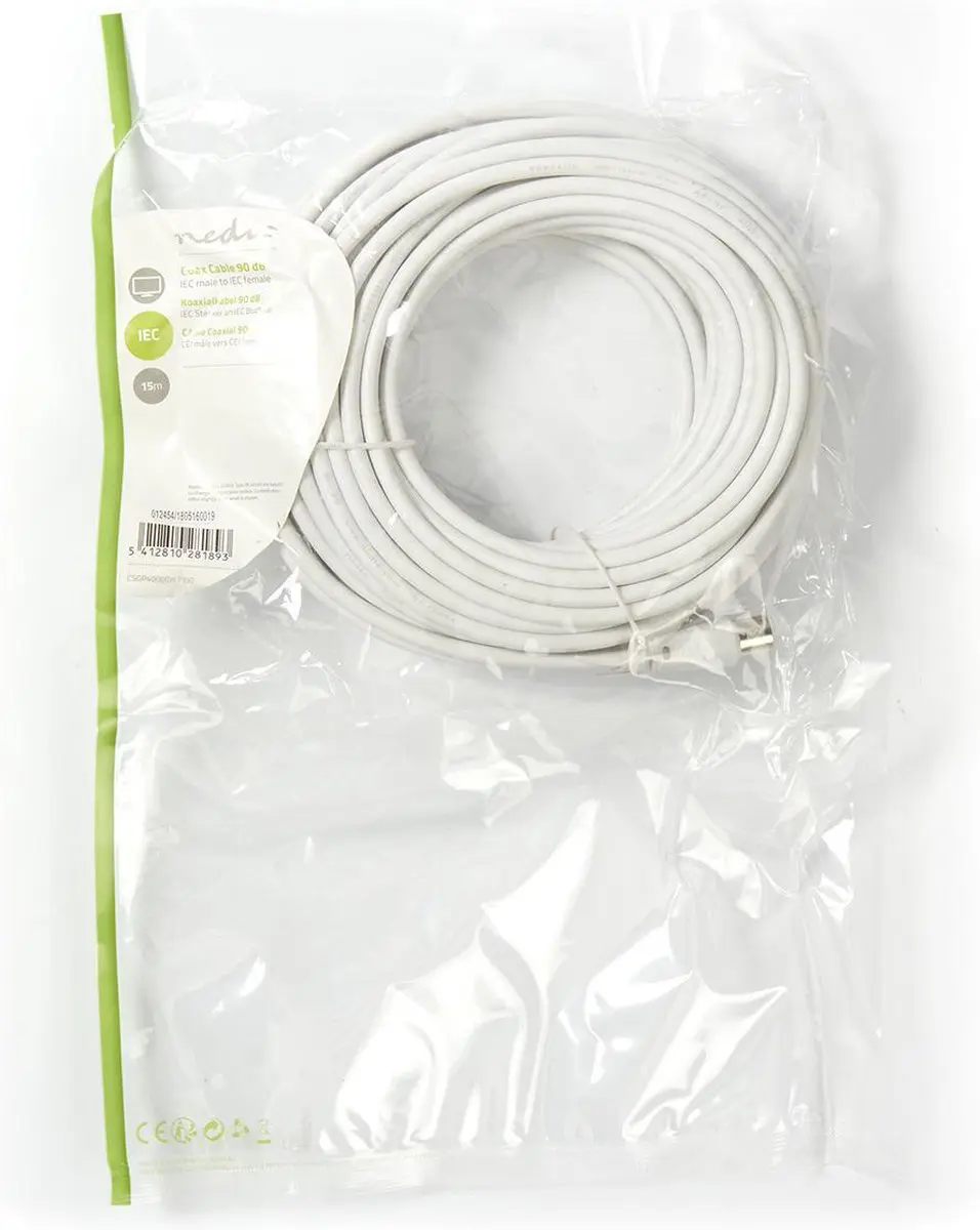 Nedis Coaxkabel CSGL40000WT150 - 15m - 75 Ohm - Wit