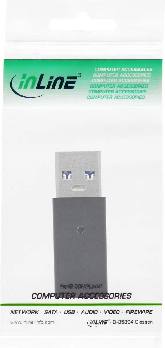 InLine USB-A naar USB-C Adapter 3.2 Gen 1 - Zwart
