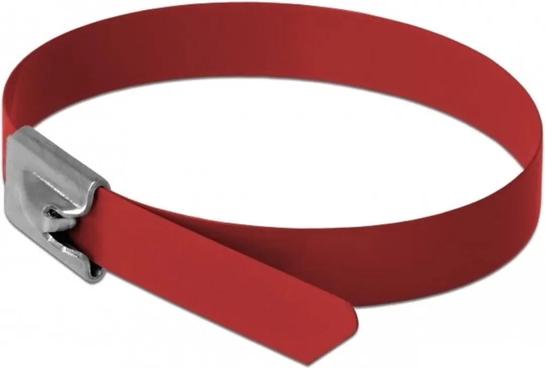Delock Roestvrijstalen Kabelbinders 500x7,9mm - Rood - 10 Stuks