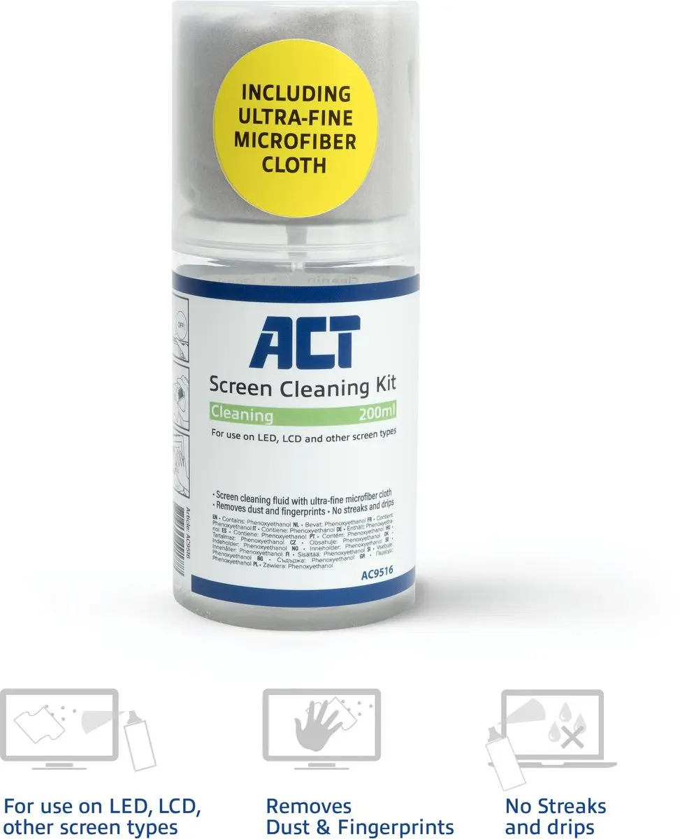ACT Schermreinigingsspray AC9516 - 200ml - afbeelding 3 van 6