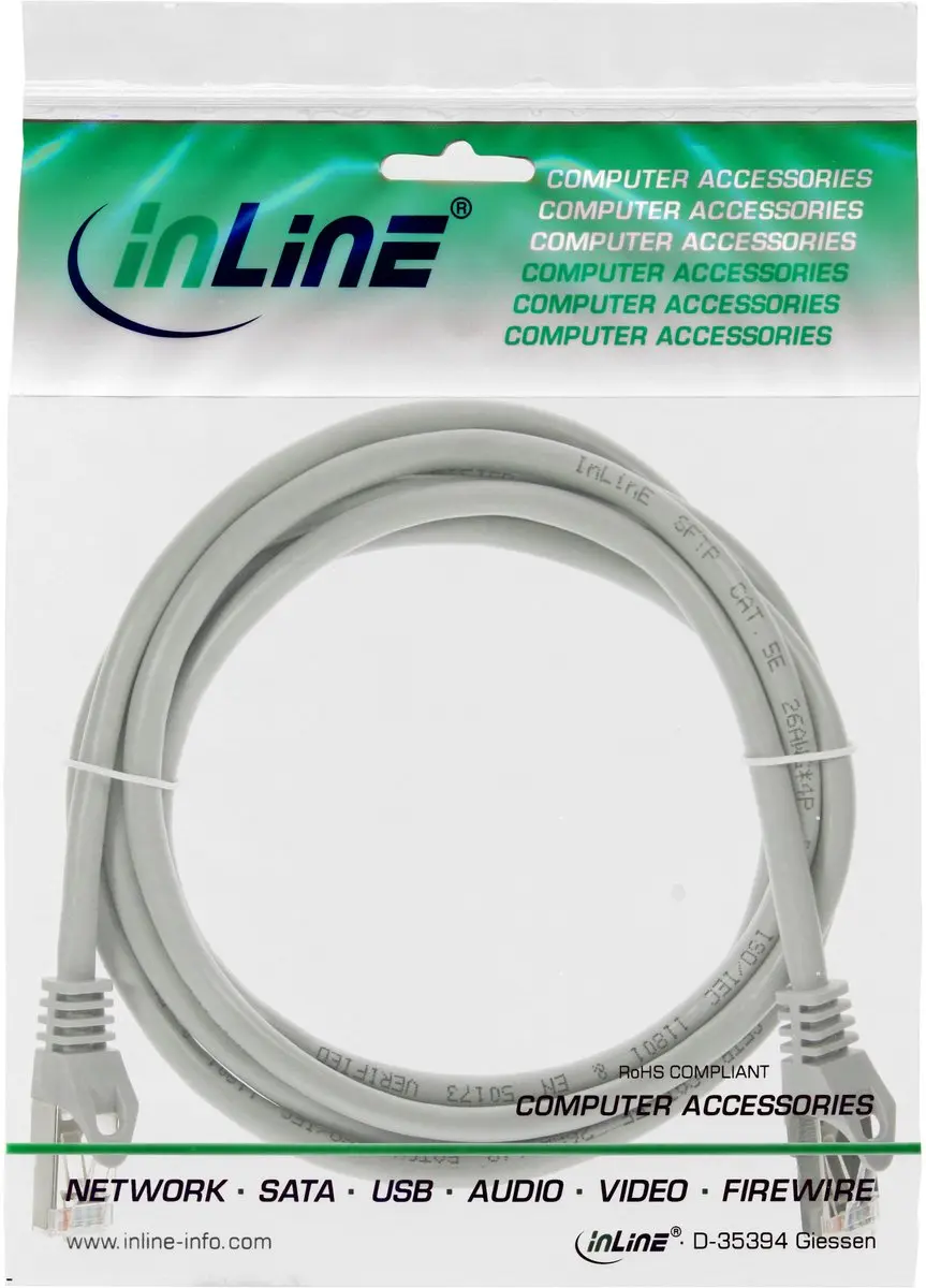 InLine Patchkabel SF/UTP Cat.5e 2m - Grijs