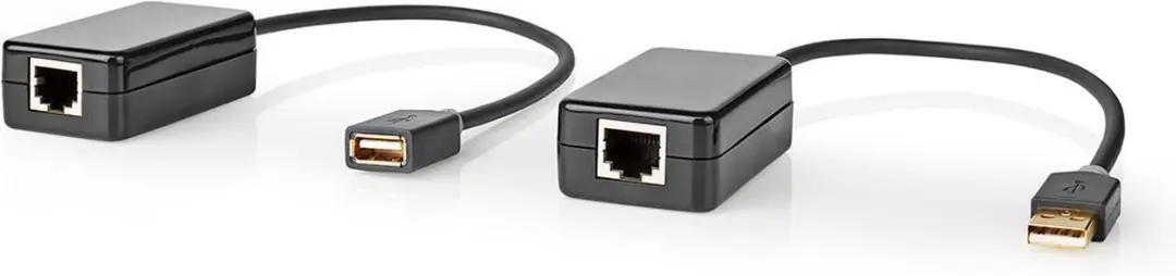 Nedis USB-A naar USB-A RJ45 Verlengkabel 50m - 12 Mbps - Zwart