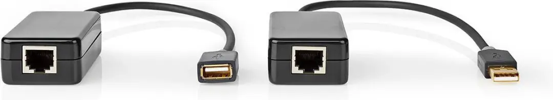 Nedis USB-A naar USB-A RJ45 Verlengkabel 50m - 12 Mbps - Zwart