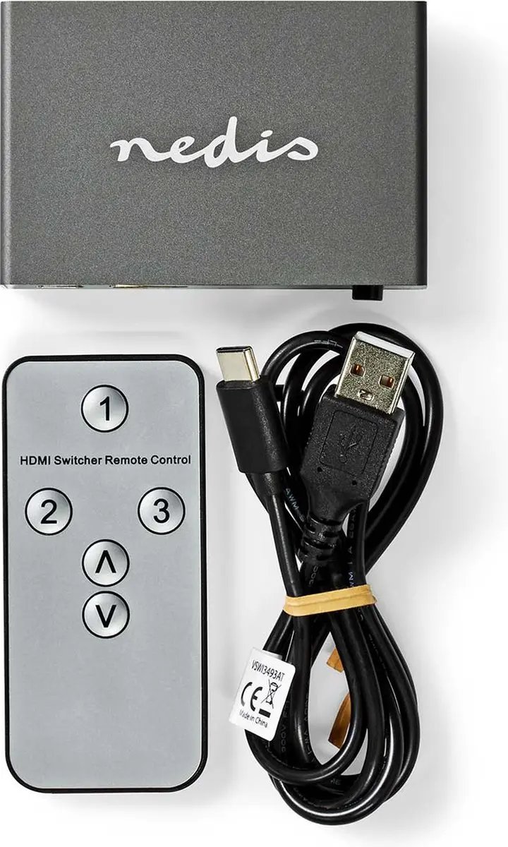 Nedis HDMI-Switch VSWI3493AT 3 Poorten - 8K@60Hz - Antraciet