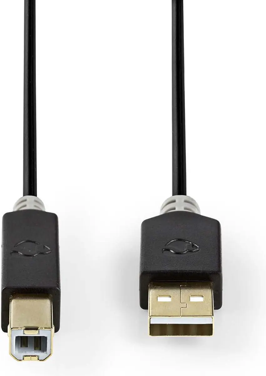 Nedis USB 2.0 A-B Kabel 3m - Verguld - Antraciet - afbeelding 6 van 6
